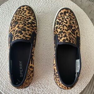 Sperry Animal Print Slip-On Sneakers
